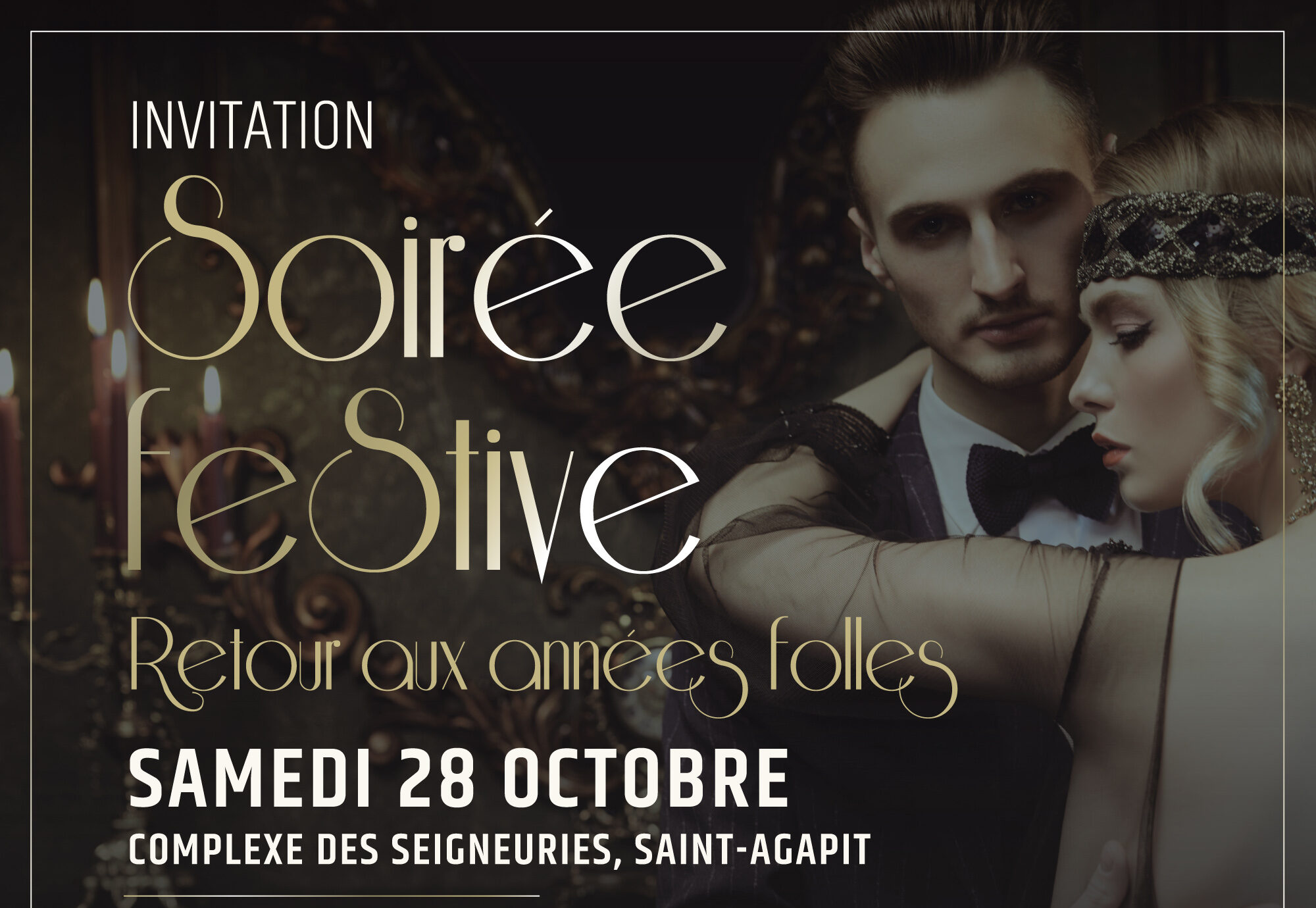 Invitation soirée rétro années folles, 28 octobre.