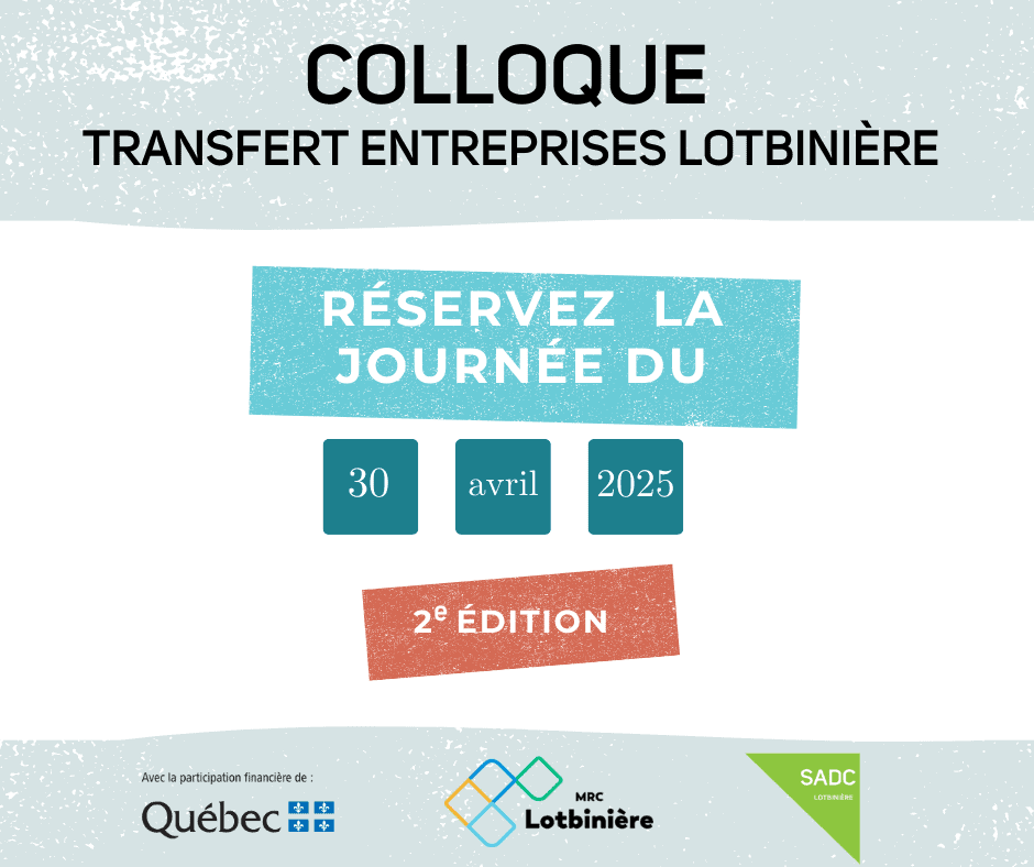 Colloque Lotbinière 2025, transfert d'entreprises.