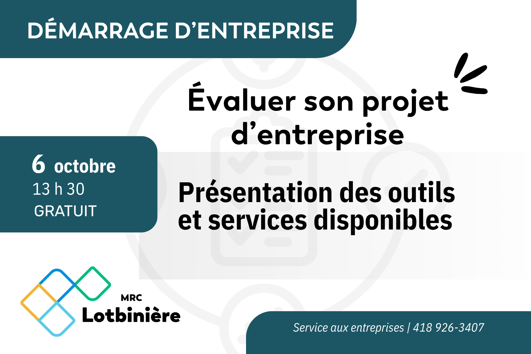 Atelier Évaluer son projet d’entreprise