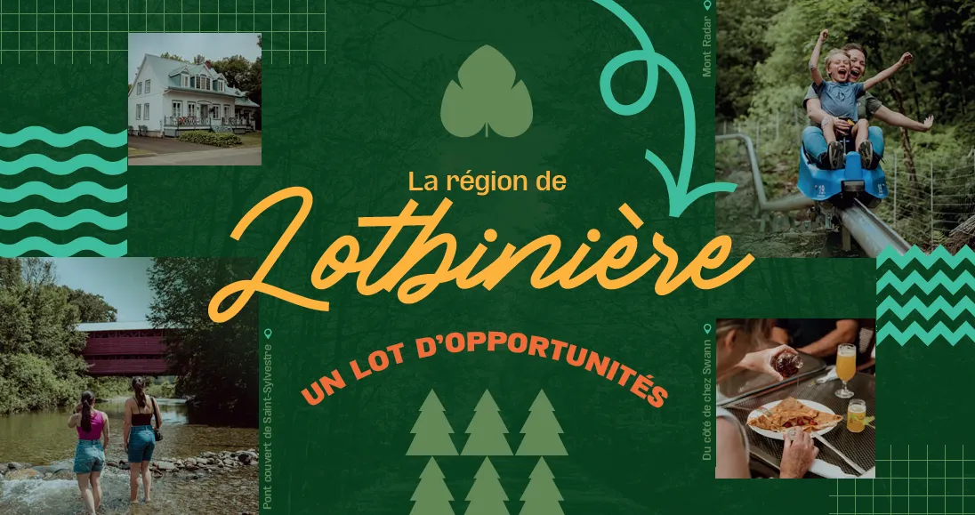 Affiche touristique illustrée de la région de Lotbinière